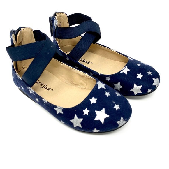 Cat and Jack shoes - size 7 /navy blue w/silver stars - Picture 3 of 5